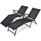 2 Pieces Foldable Chaise Lounge Chair With 2-position Footrest